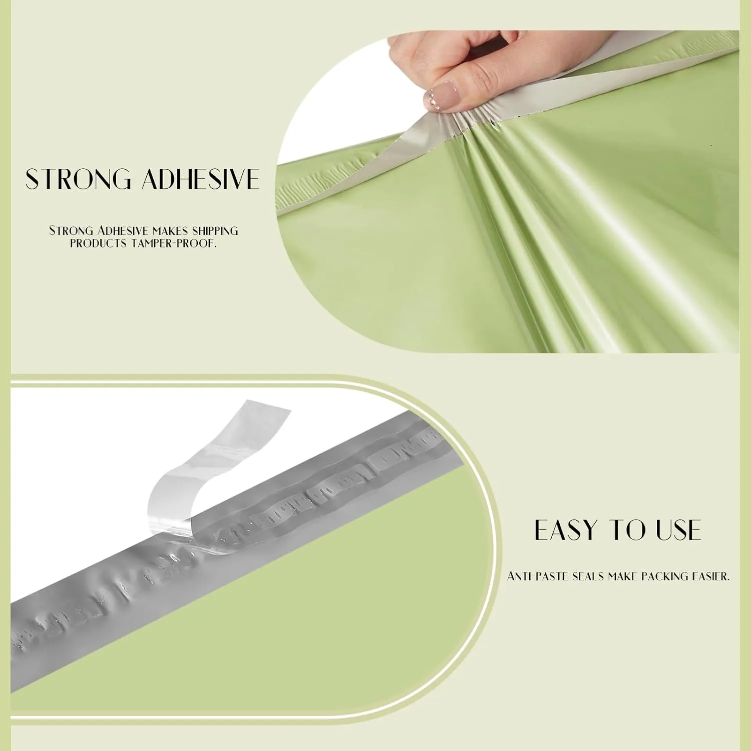 Metronic Large Poly Mailers 19x24 100Pcs, Strong Adhensive Shipping Bags for Clothing, Waterproof Mailers Bags for Small Business, Shipping Envelopes, Tear-resistant Packing Bags in Avocado Green