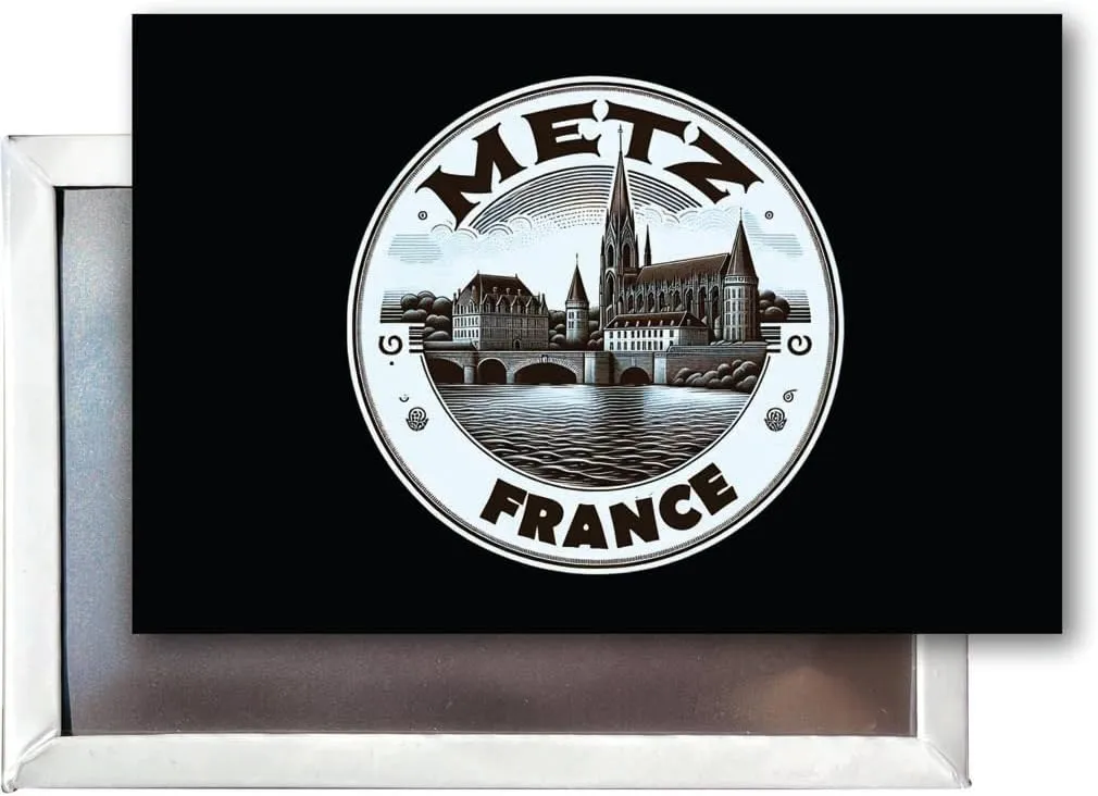 Metz France Souvenir Destination Refrigerator Magnet 2.5"X3.5" 4-Pack