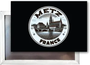 Metz France Souvenir Destination Refrigerator Magnet 2.5"X3.5" 4-Pack