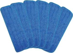 Microfiber Cleaning Pad for Bona Mop, Replacement Pads for Bona Hardwood Floor Cleaner, 18 Inch, Washable & Reusable Spray Refills for Hard Surface Laminate Wood (6 Pack)