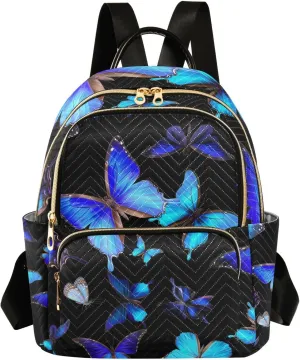 Midnight Flutter Mini Backpack Purse, Waterproof Mini Backpack for Women 14 L