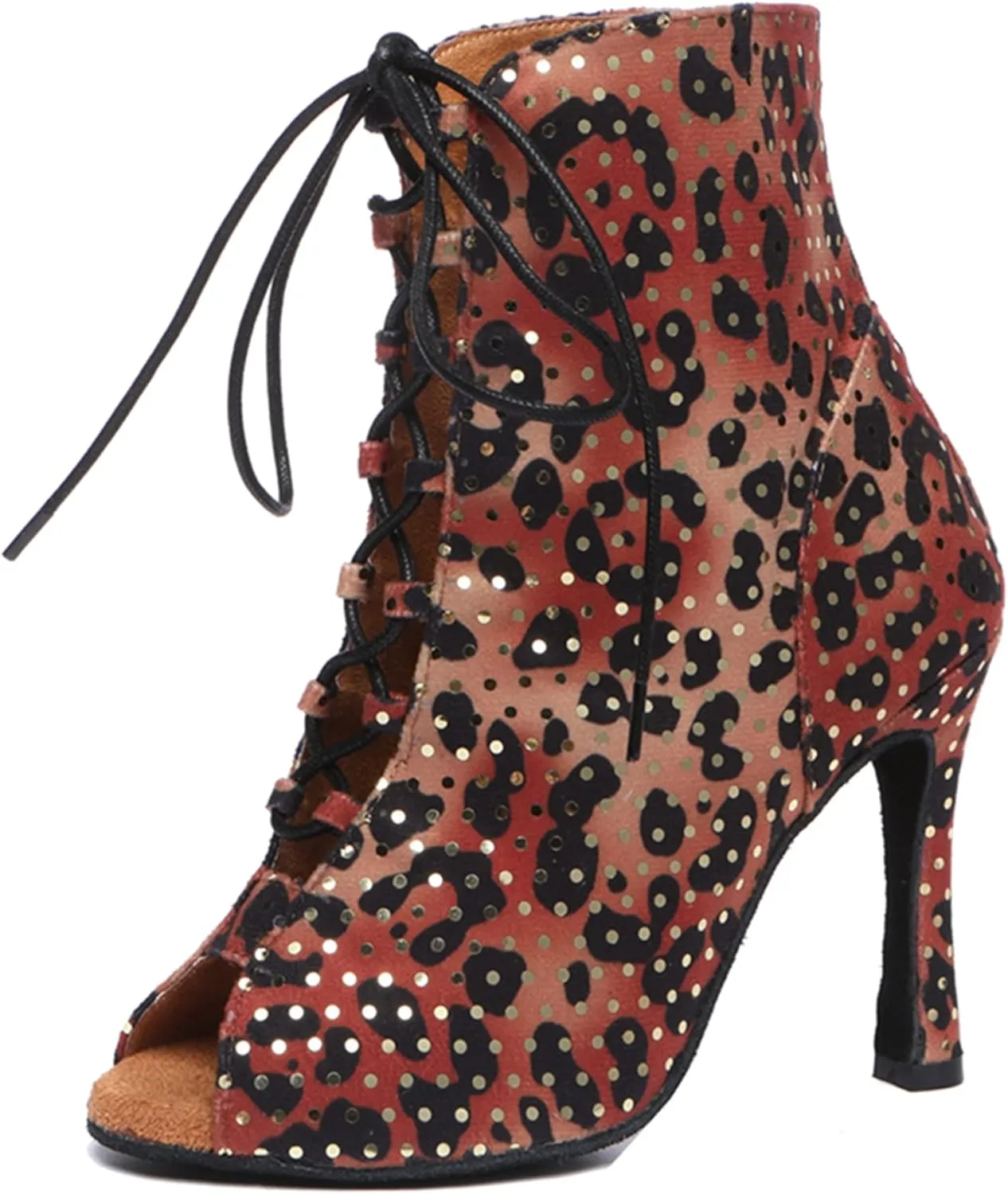 Minishion Womens Rhinestones Ballroom Dance Shoes Fashion Party Prom Ankle Boots