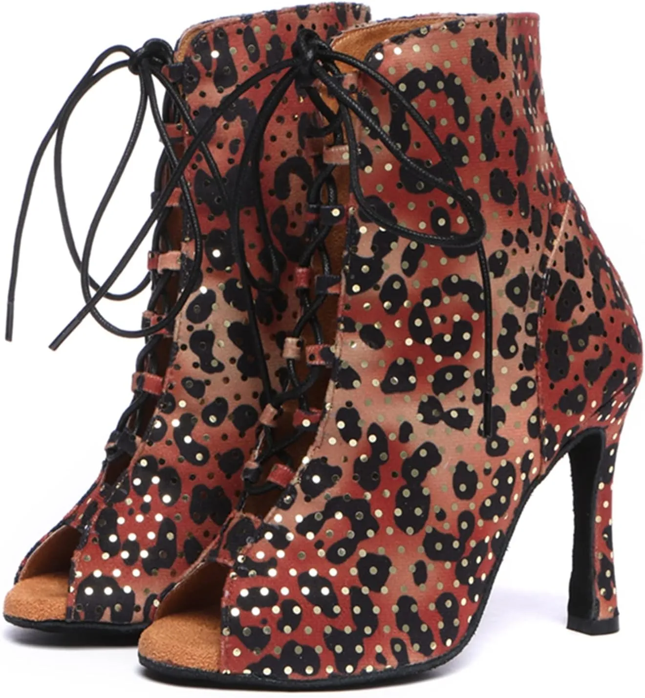 Minishion Womens Rhinestones Ballroom Dance Shoes Fashion Party Prom Ankle Boots