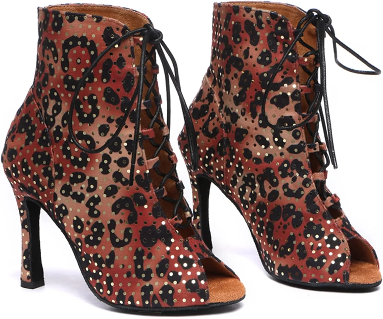 Minishion Womens Rhinestones Ballroom Dance Shoes Fashion Party Prom Ankle Boots