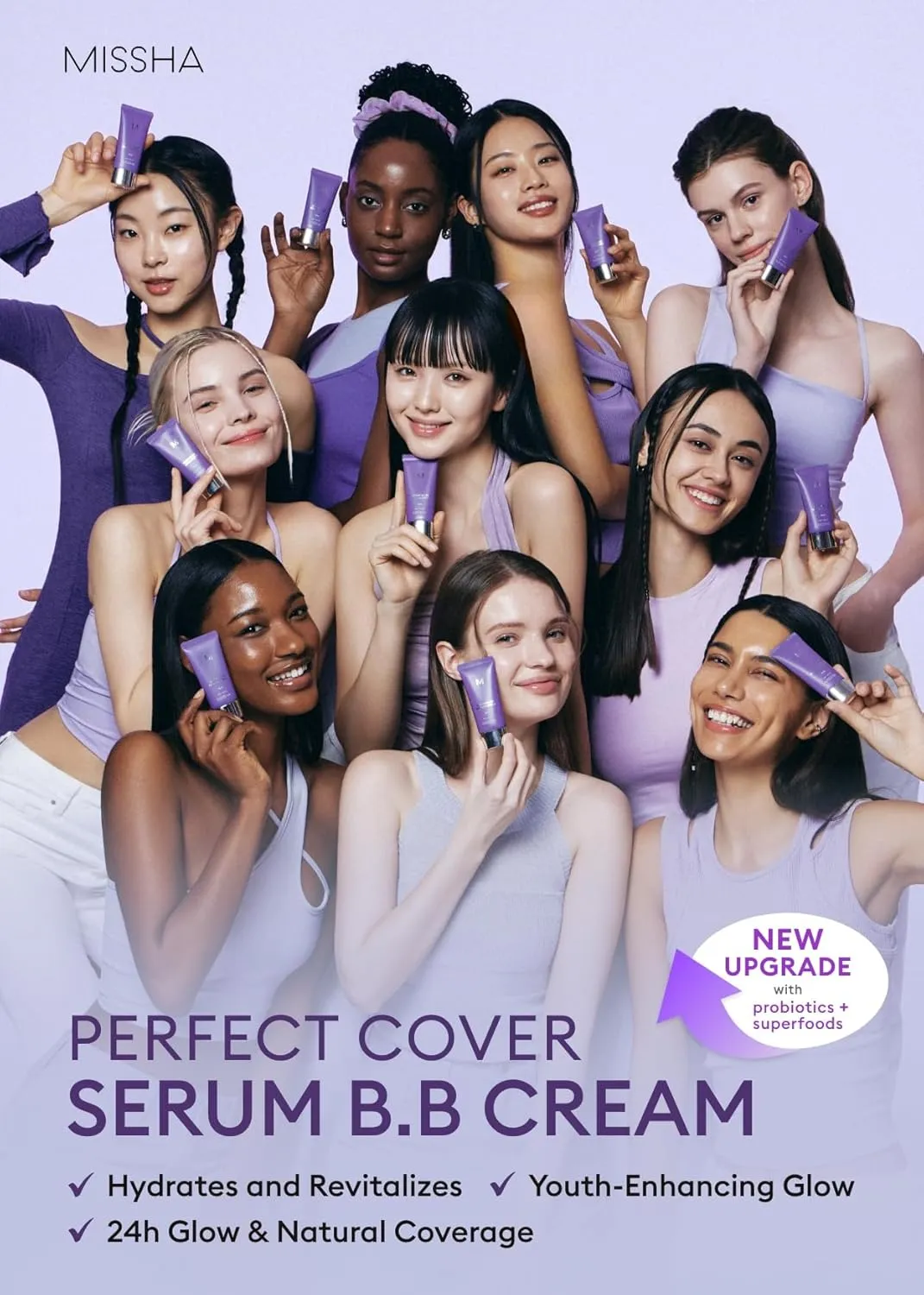 MISSHA M PERFECT COVER SERUM BB CREAM No.13 Light Fair- Fair with Cool Undertone, Skin Tint, Tinted Moisturizer, Skin Care Foundation Makeup, Superfood Complex, Glass Skin, Korean Makeup,1.18 Fl oz