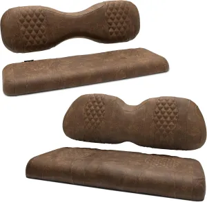 MODZ SCALEZ Golf Cart Front and Rear Seat Covers - Fits Club Car Precedent - Double Diamond Brown
