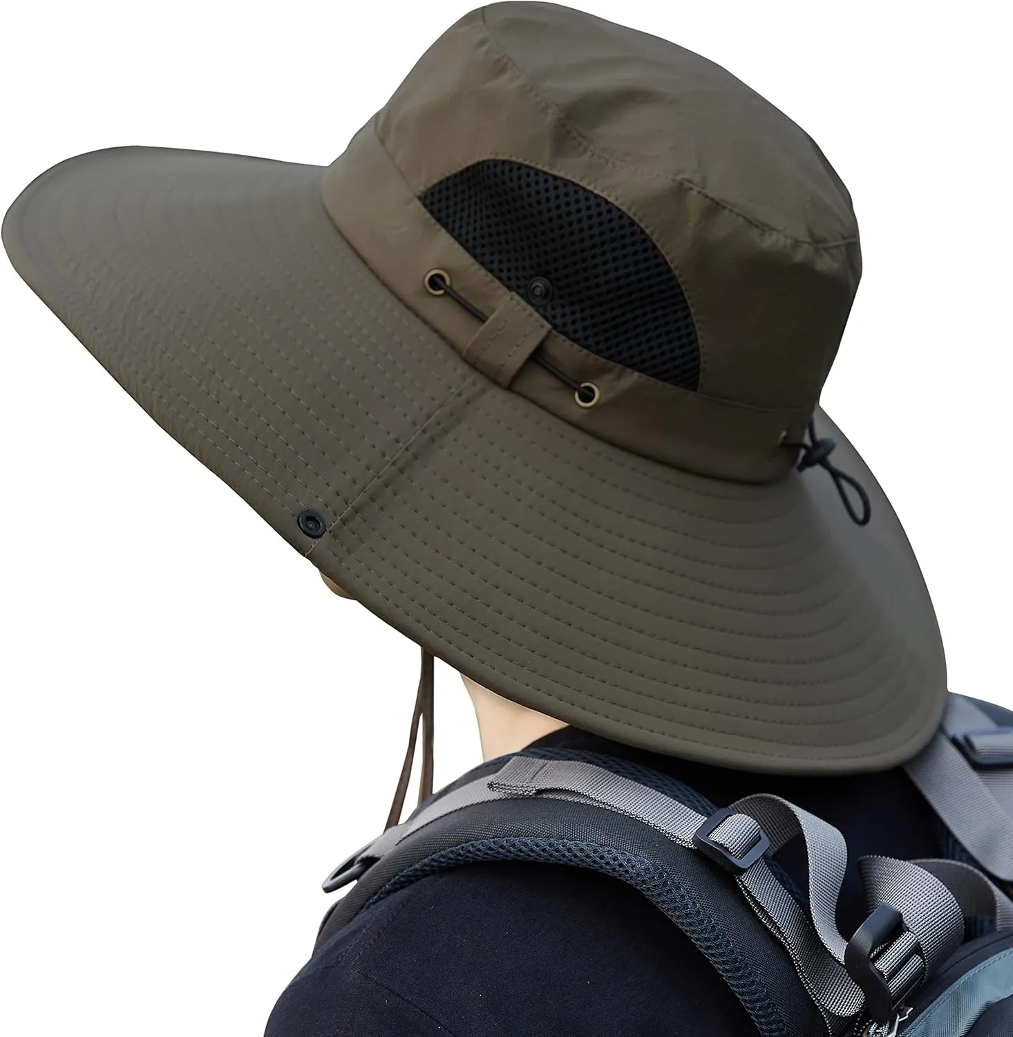 Muryobao Mens Sun Hats UPF 50  Waterproof Mesh Wide Brim Bucket Fishing Hat