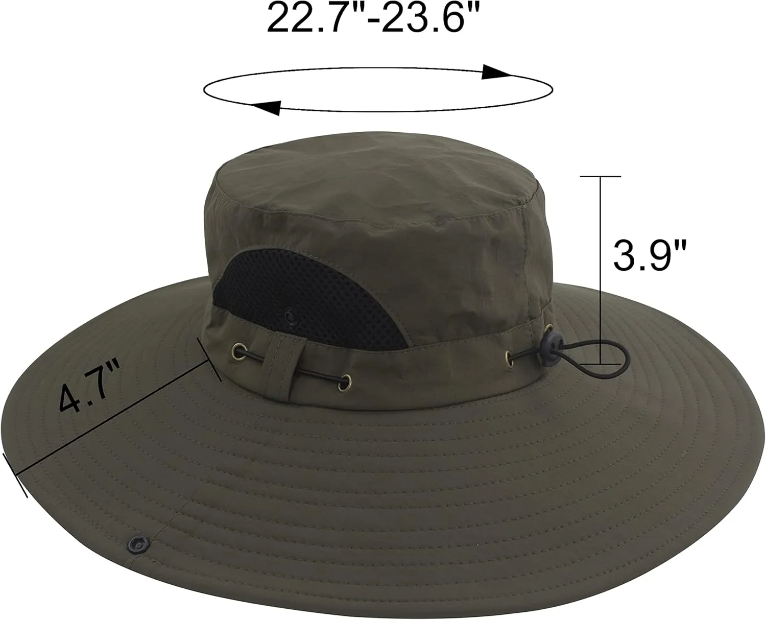 Muryobao Mens Sun Hats UPF 50  Waterproof Mesh Wide Brim Bucket Fishing Hat