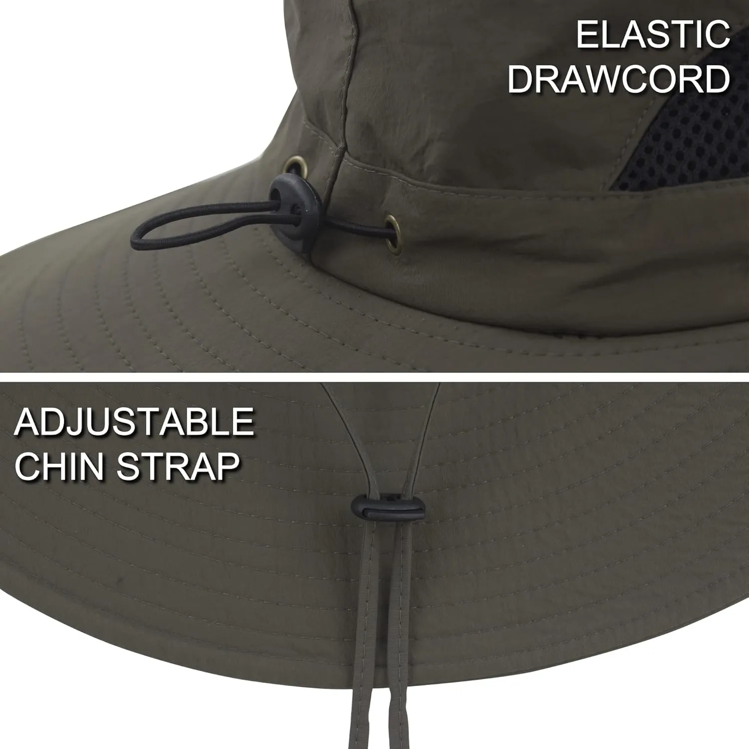 Muryobao Mens Sun Hats UPF 50  Waterproof Mesh Wide Brim Bucket Fishing Hat