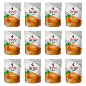 Nando's PERi-PERi Medium Dry Rub - BBQ Seasoning Instant Flavor with a Blend of Garlic, Herbs and Spices with PERi-Peri 25g Bags (12PK)