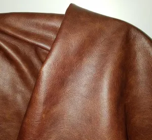 NAT Leathers Brown Cognac Weekender Two Tone Soft Upholstery Chap Cowhide Genuine Leather Hide Skin 12 to 24 Square Feet (30" x 30 ")