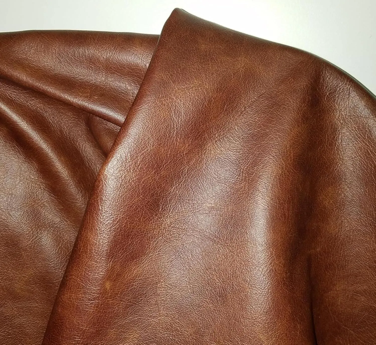 NAT Leathers Brown Cognac Weekender Two Tone Soft Upholstery Chap Cowhide Genuine Leather Hide Skin 12 to 24 Square Feet (30" x 30 ")