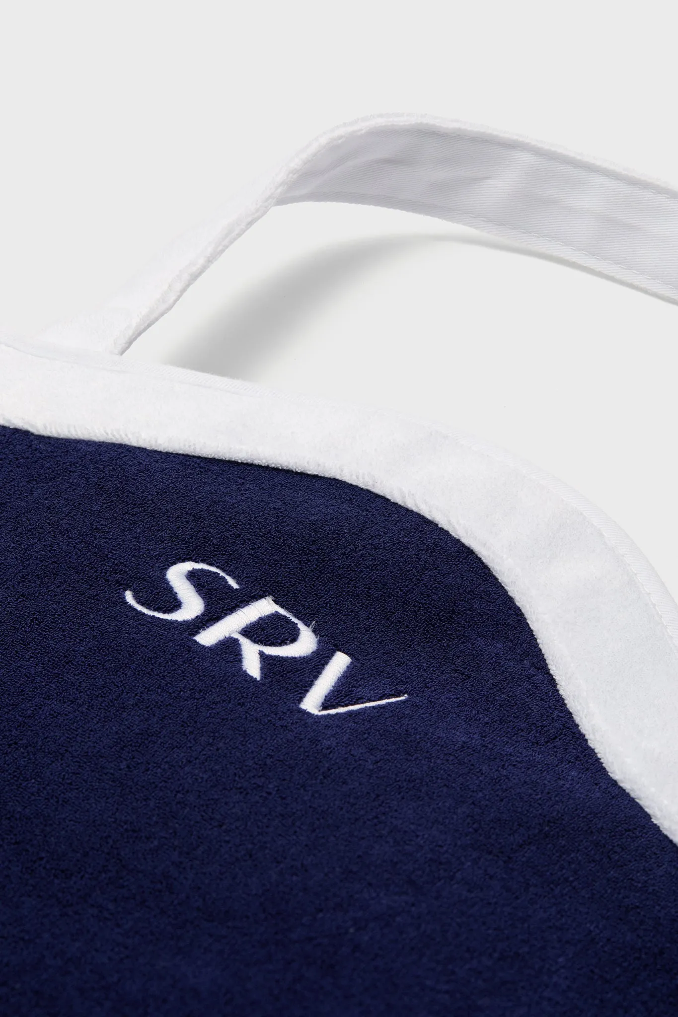 Navy and White Terrycloth August Tote