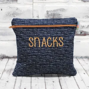 Navy Dots Personalized Reusable Food Bag