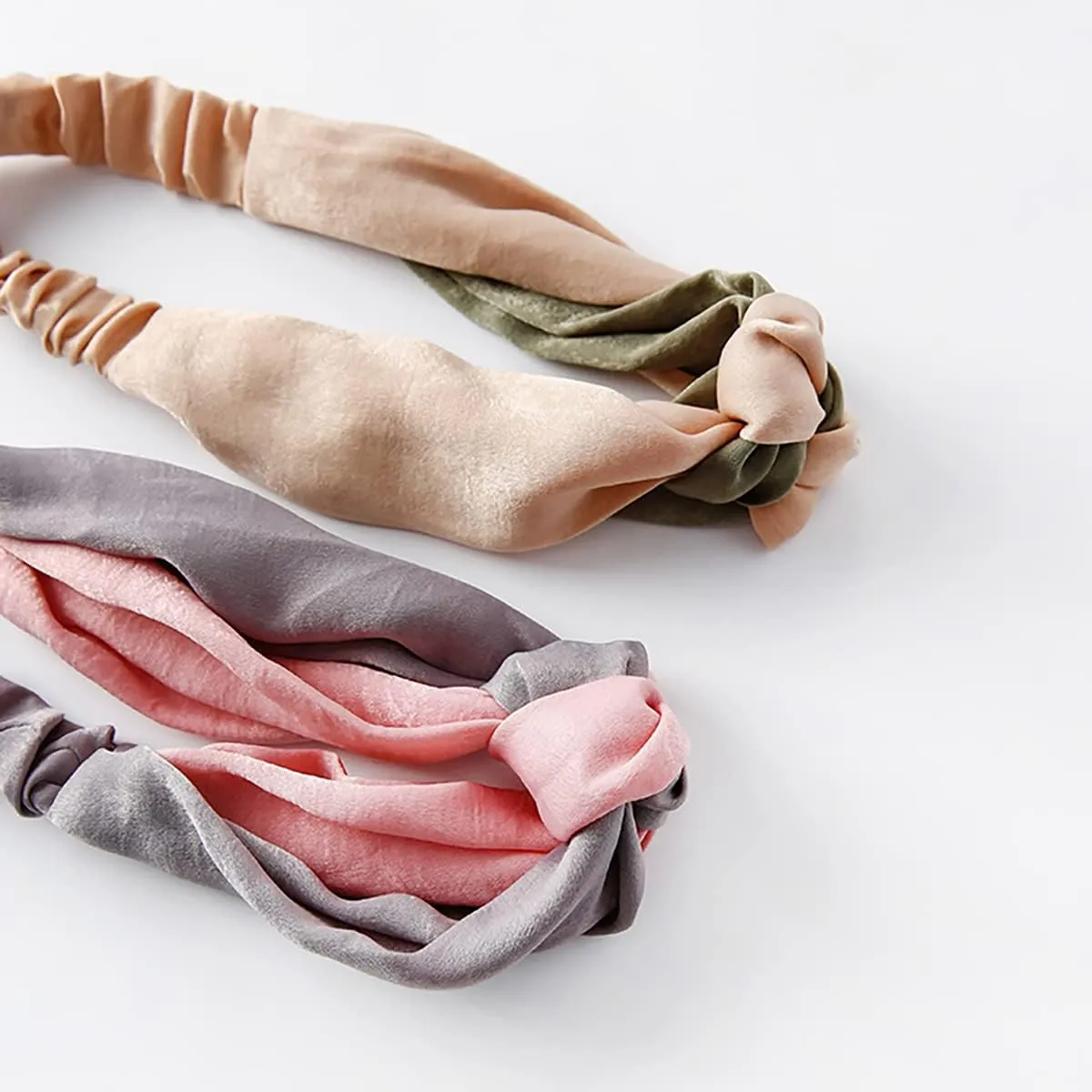 NCDUANSAN Retro small silk scarf girl heart spring and summer narrow ribbon headband headband bag long scarf headdress
