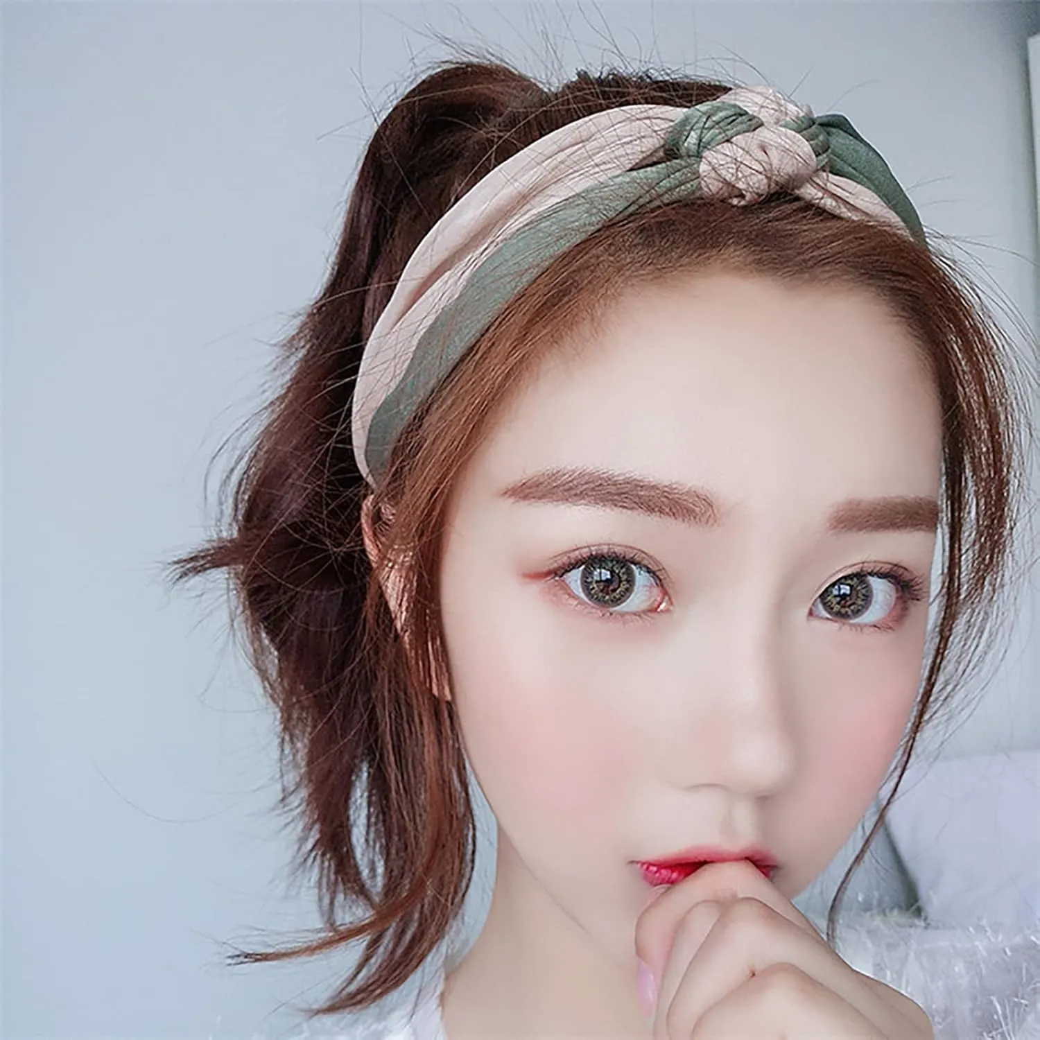 NCDUANSAN Retro small silk scarf girl heart spring and summer narrow ribbon headband headband bag long scarf headdress