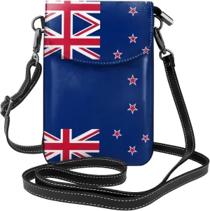 New Zealand Flag Roomy Cell Phone Purse Wallet - Versatile Canvas Small Crossbody Purse Bags with Adjustable Leather Strap