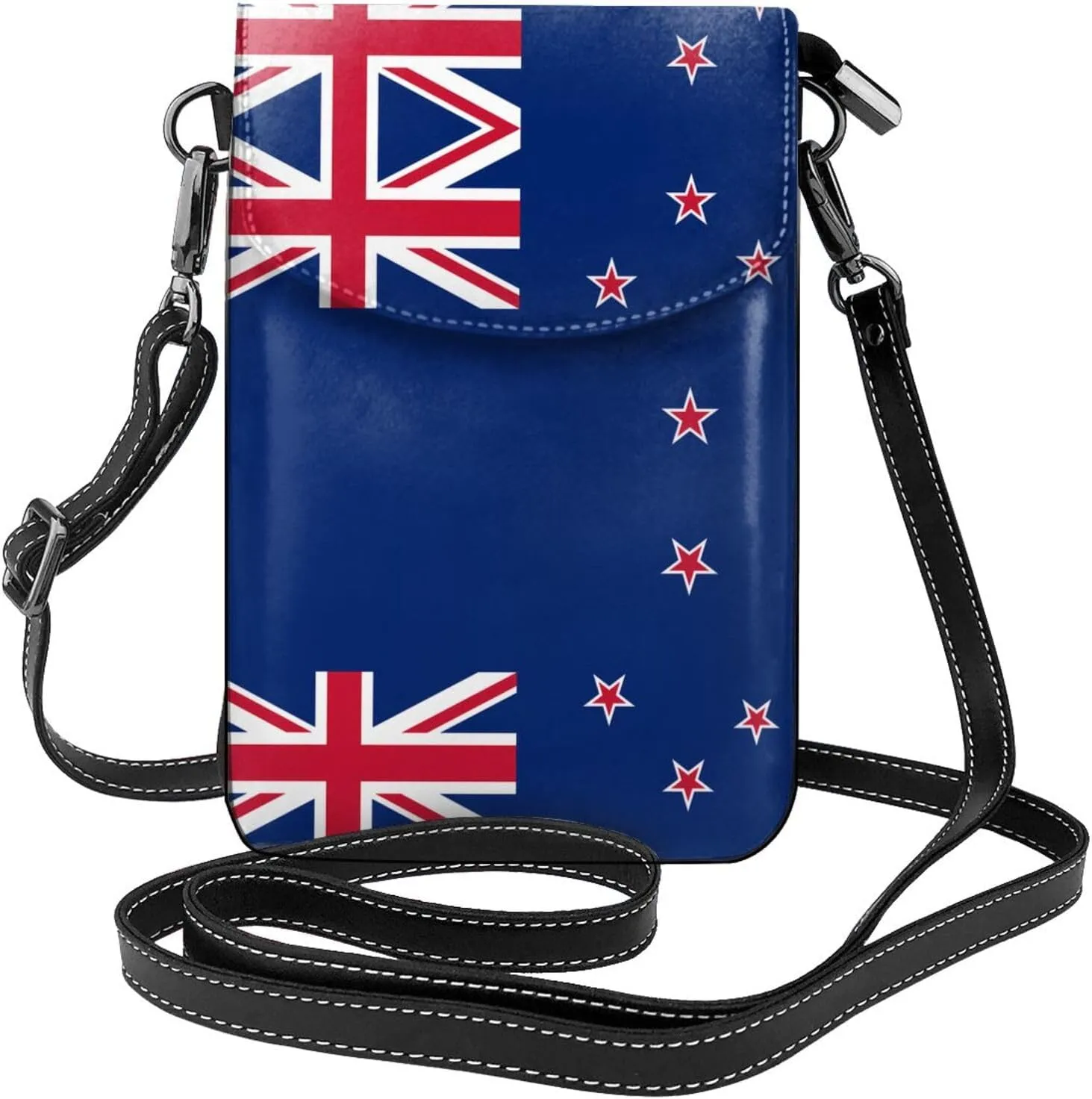 New Zealand Flag Roomy Cell Phone Purse Wallet - Versatile Canvas Small Crossbody Purse Bags with Adjustable Leather Strap