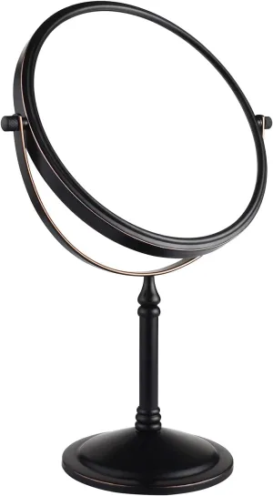 Nicesail Tabletop Makeup Mirror, Double-Side 1X-10X, 360 Swivel Cosmetic Mirror for Table Desk, No Light Oil Rubbed Bronze (8 Inch, 10X)