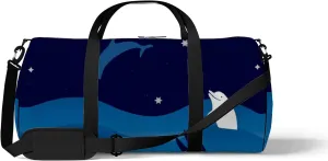 Night Sea Waves Starry Sky Dolphins Sports Bag Tote Bag Waterproof Gym Bag with Shoulder Strap Zipper 2 Side Pockets for Men and Women, Travel and Storage Shoulder Bag.