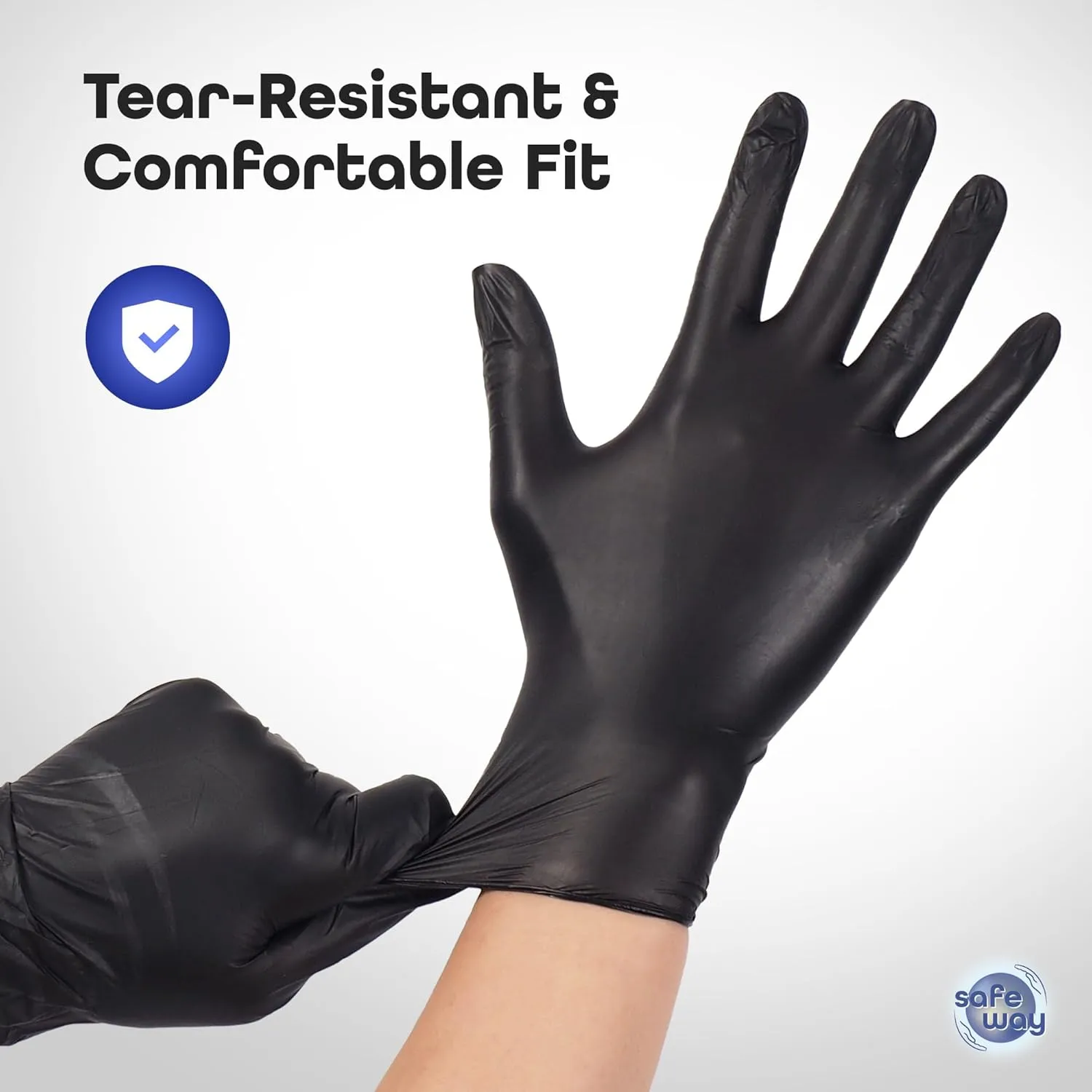Nitrile-Vinyl Blended Disposable Gloves, Powder-Free & Non-Latex Gloves, 1000, Protective Gloves for Medical Exams, Cooking & Household Cleaning, 4 Mil Thick Non-Sterile Secure Grip Black, X-Large