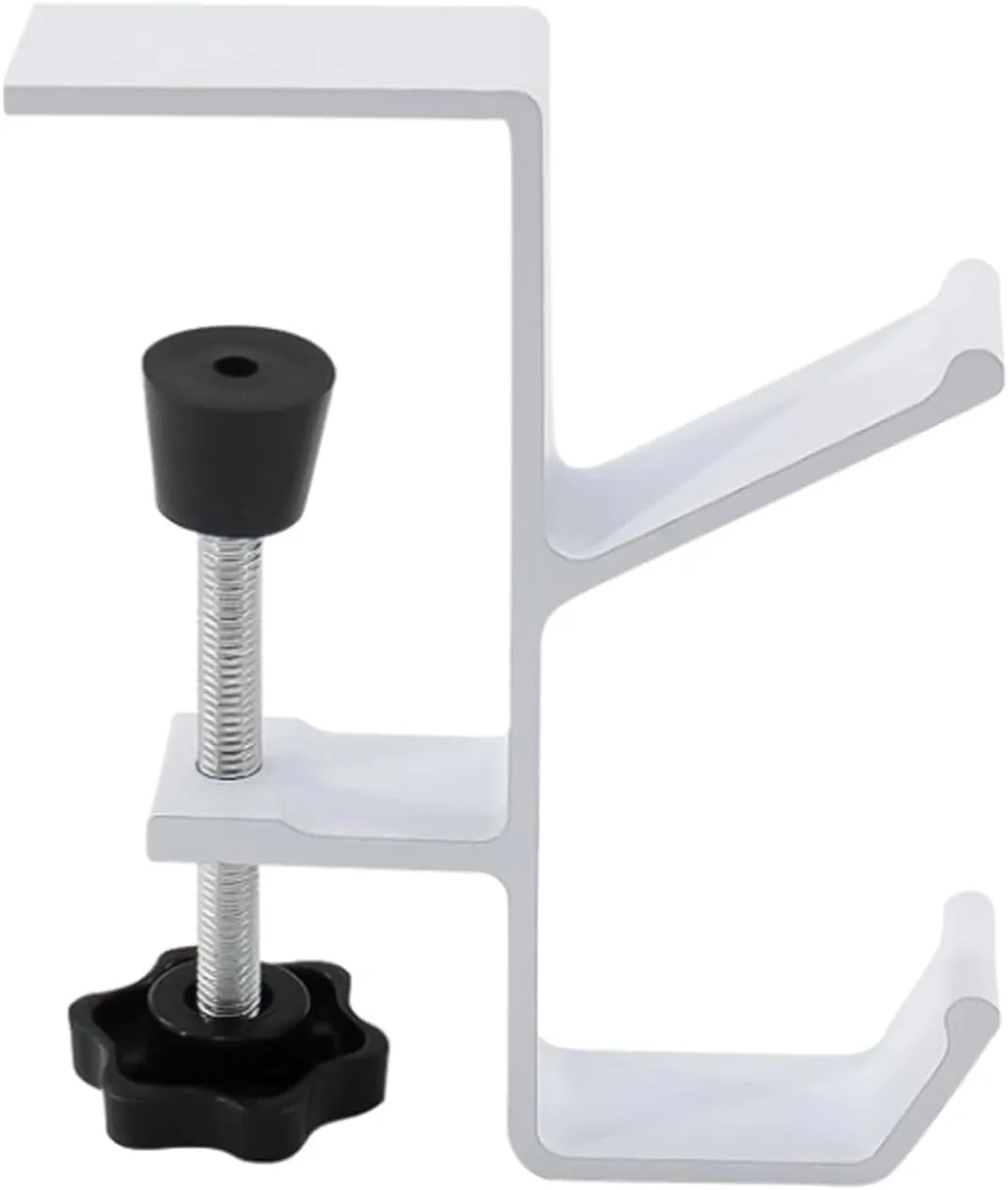 No Punch Table Hook, Desk Hooks Purse Hanger Adjustable Bag Holder Heavy Duty Backpack Hangers No Punching Handbag Hanging Hooks Table Storage Accessories for Purse, Bag, Headphone (White)