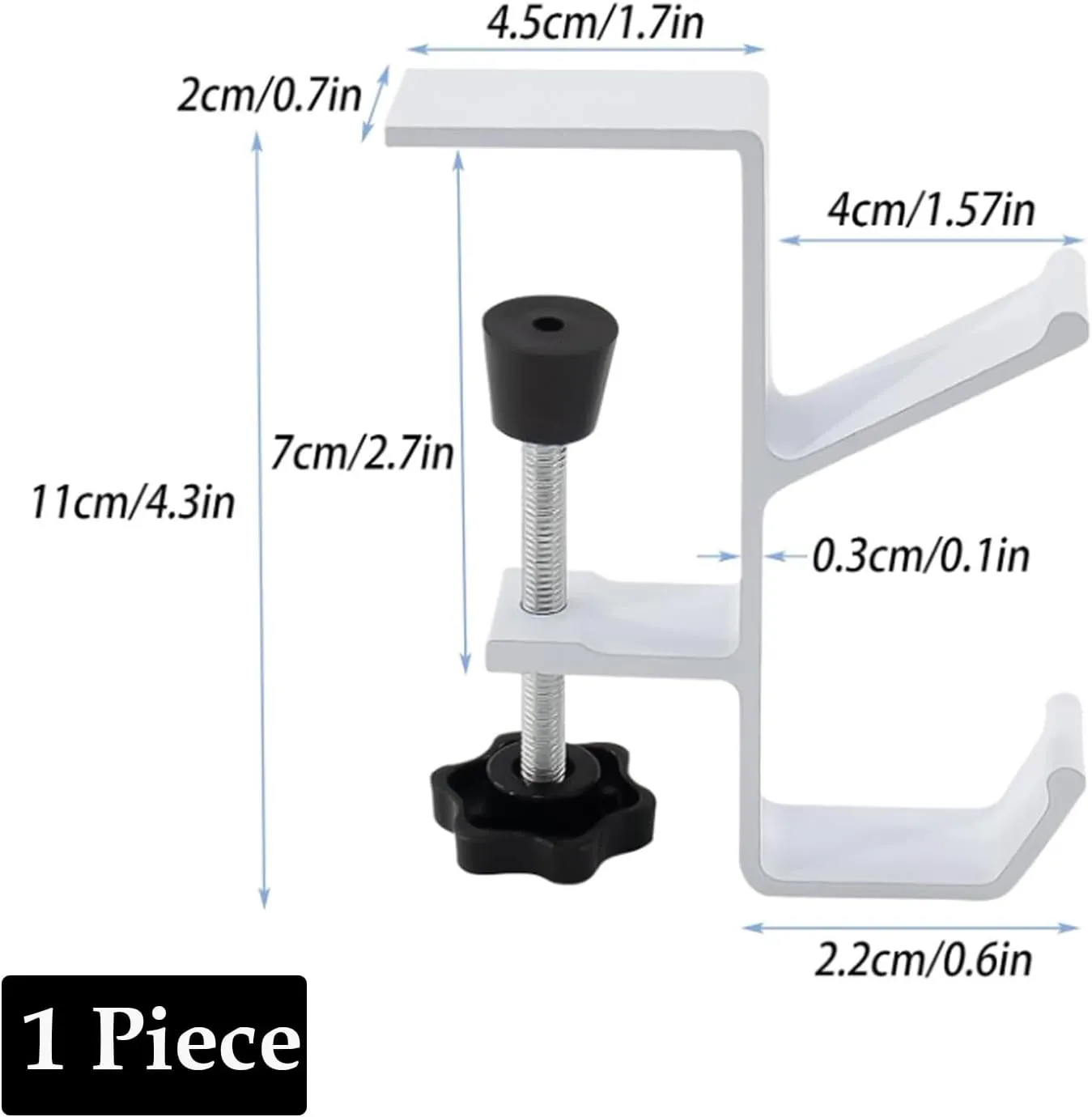 No Punch Table Hook, Desk Hooks Purse Hanger Adjustable Bag Holder Heavy Duty Backpack Hangers No Punching Handbag Hanging Hooks Table Storage Accessories for Purse, Bag, Headphone (White)