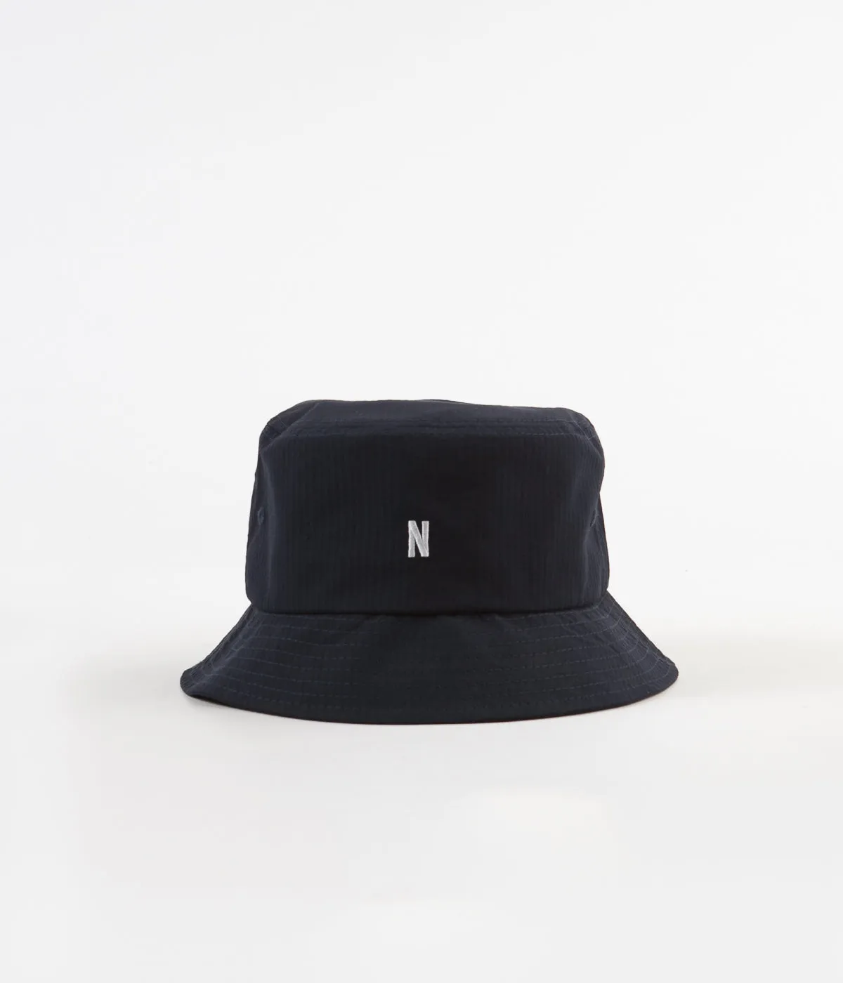 Norse Projects Seersucker Bucket Hat - Dark Navy
