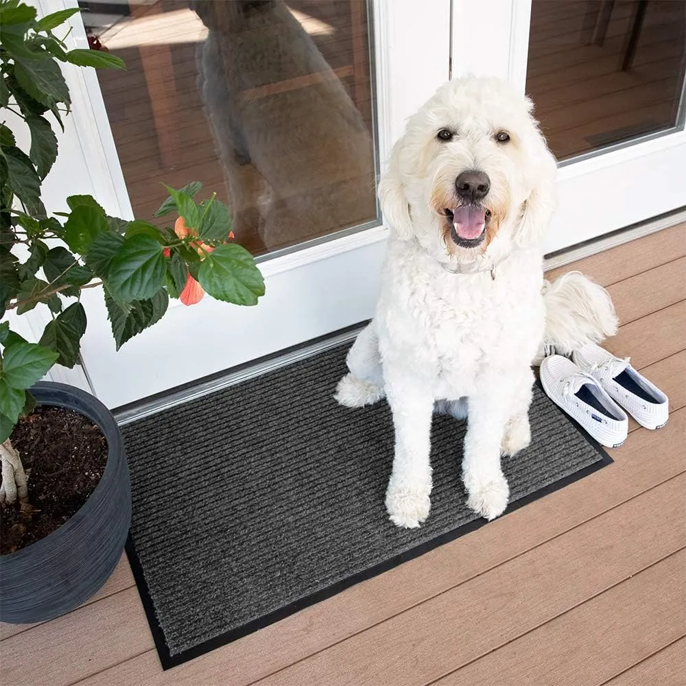 Notrax 109 Brush Step Carpeted Indoor/Outdoor Entrance Mat for Home or Office, 2' X 3', Absorbent Slip Resistant Heavy Duty Entry Mat, Charcoal, 109S0023CH