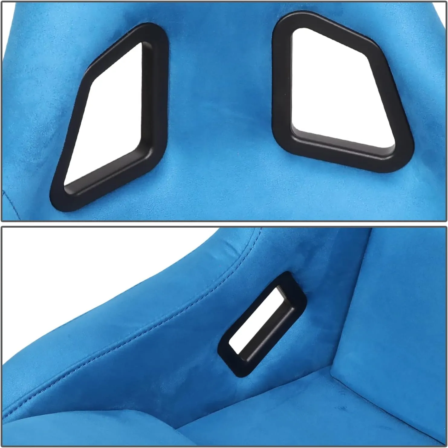 NRG Innovations NRG-FRP-302BL-ULTRA Universal Fixed Back Bucket Racing Seat for 6-Point Harnesses, Size L, Blue Seat Cover, 24" W X 36" H X 18" D