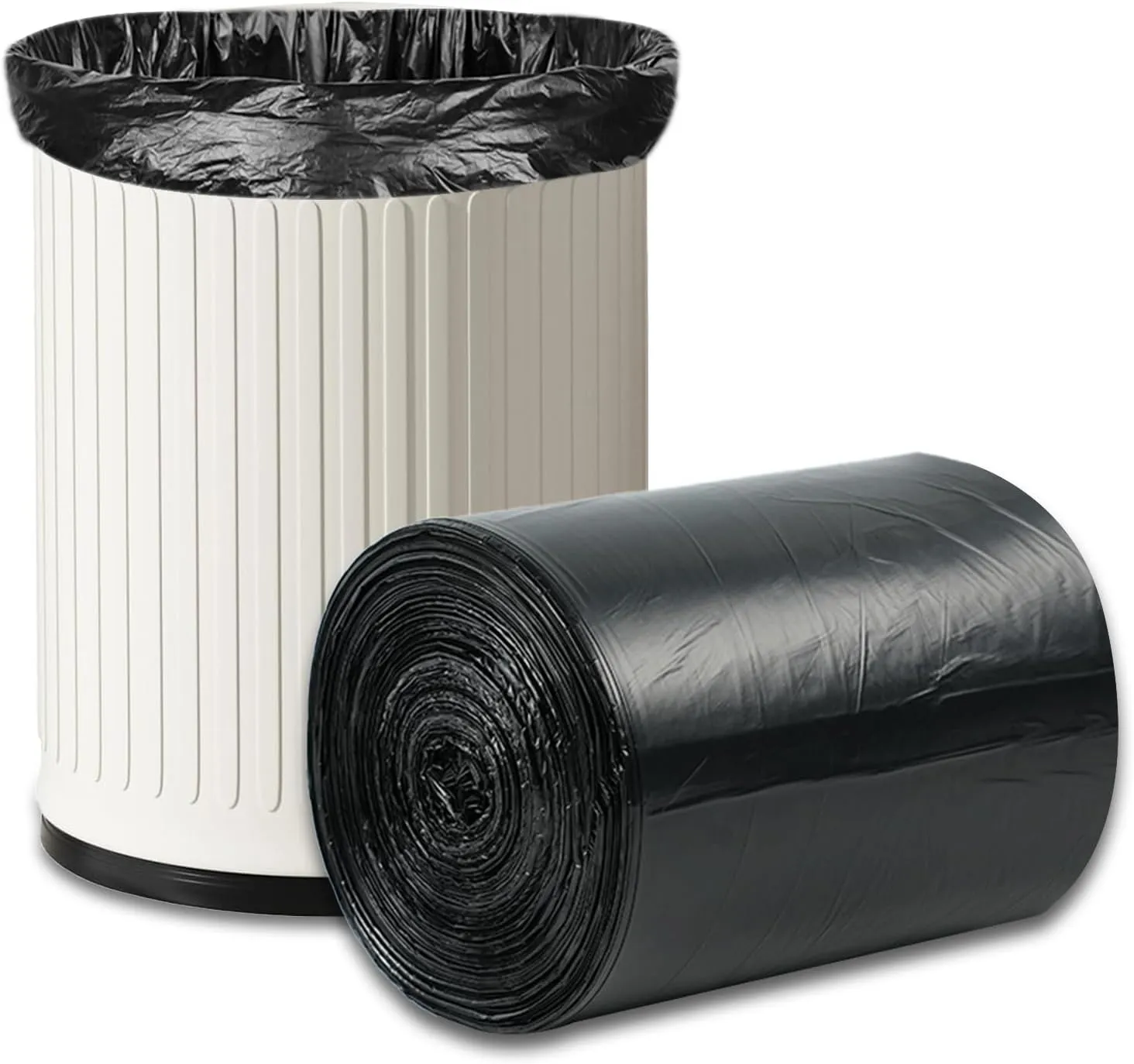O2frepak 13 Gallon Multipurpose Tear-Resistant Trash Bags,Heavy Duty,Tastless and Black Garbage Bags (100 Count,60x80cm)