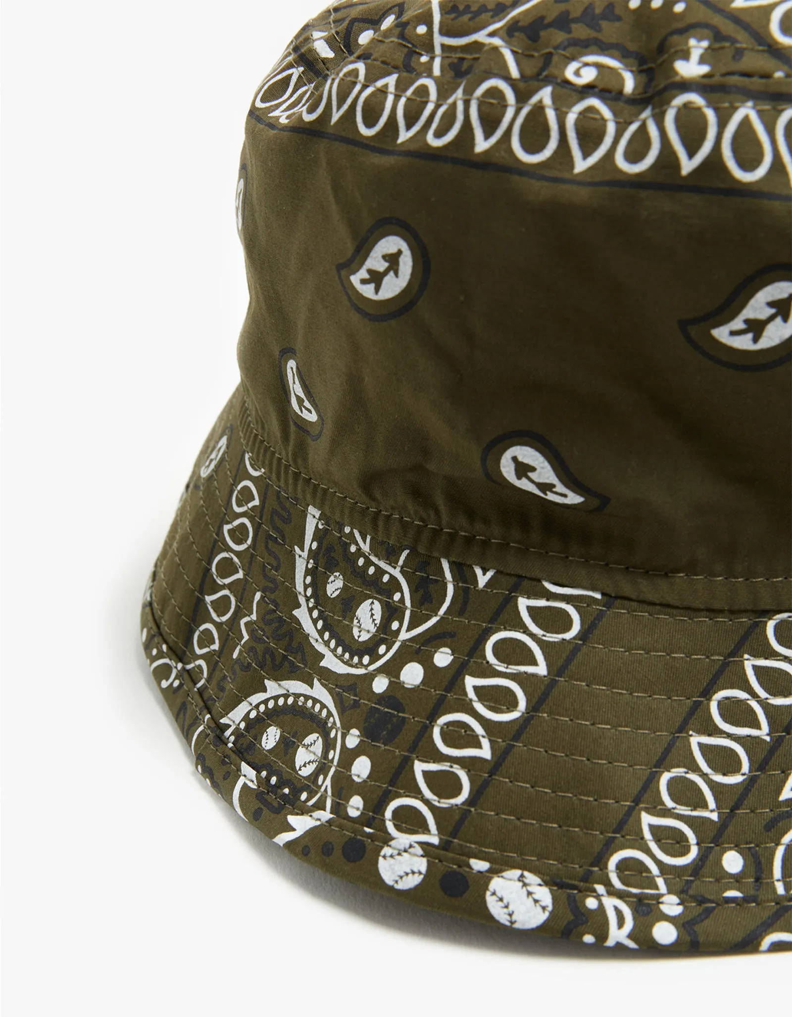 Oakland Athletics Bucket Hat - Olive Paisley/White