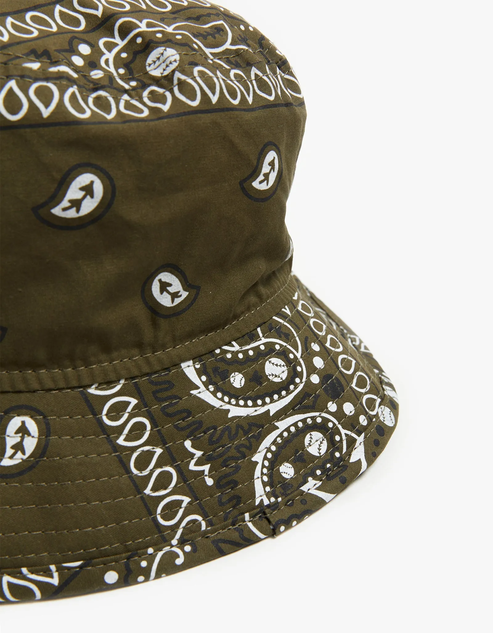Oakland Athletics Bucket Hat - Olive Paisley/White