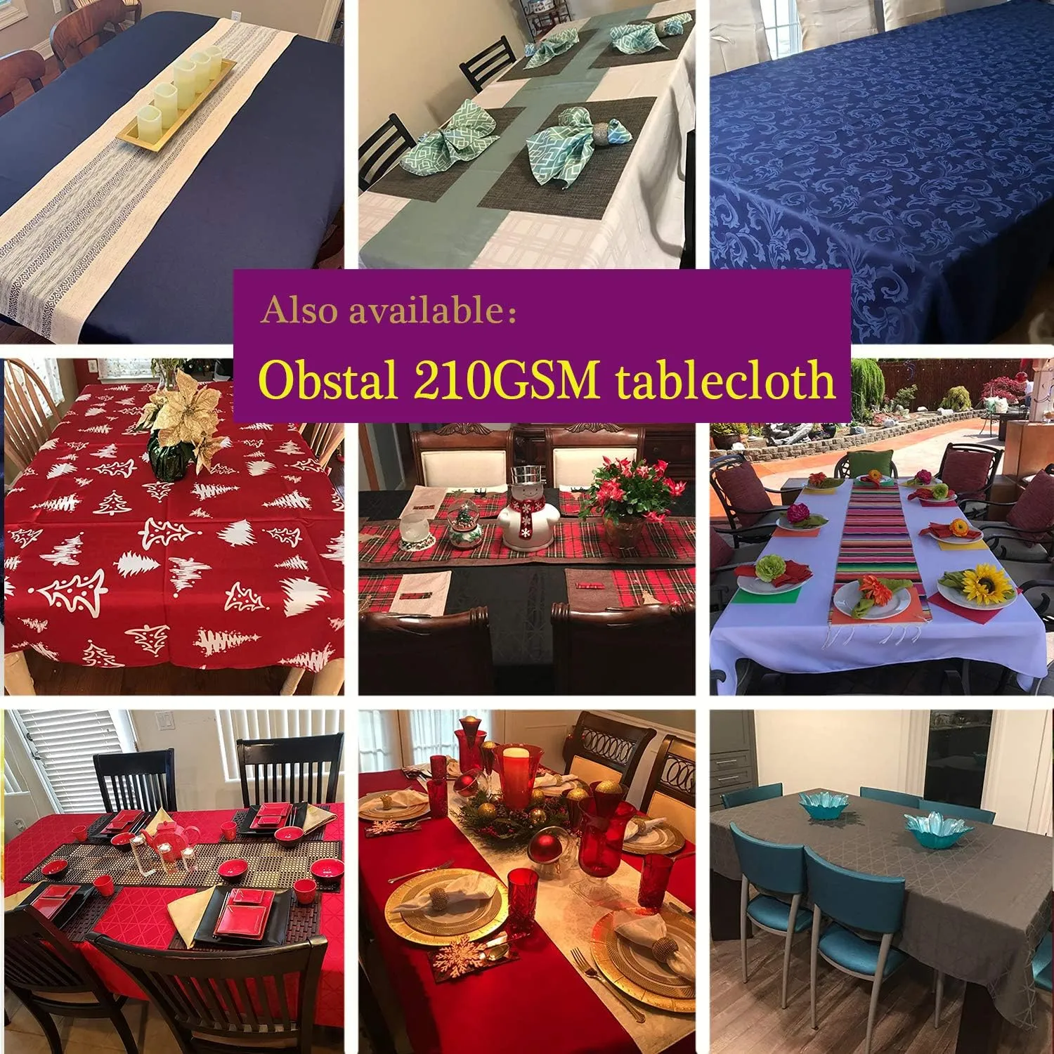 Obstal 100% Waterproof PVC Table Cloth, Oil-Proof Spill-Proof Vinyl Rectangle Tablecloth, Wipeable Table Cover for Outdoor and Indoor Use,Mid-Gray,54 x 120 Inch