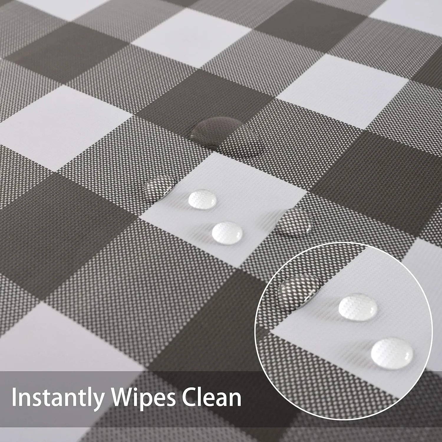 Obstal 100% Waterproof PVC Table Cloth, Oil-Proof Spill-Proof Vinyl Rectangle Tablecloth, Wipeable Table Cover for Outdoor and Indoor Use,Mid-Gray,54 x 120 Inch