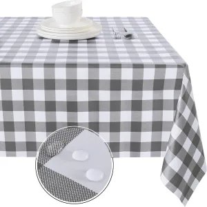 Obstal 100% Waterproof PVC Table Cloth, Oil-Proof Spill-Proof Vinyl Rectangle Tablecloth, Wipeable Table Cover for Outdoor and Indoor Use,Mid-Gray,54 x 120 Inch