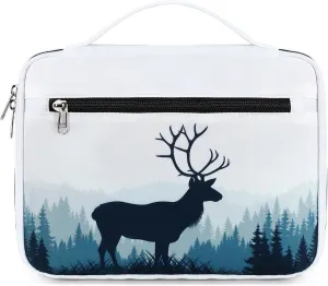 Octsky Bible Cover Women Carrying Book Case Church Bag Bible Protective with Handle and Zippered Pocket, Elk