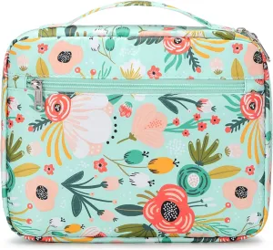 Octsky Bible Covers Bible Case for Women Bible Book Carrying Bag Scripture Case Church Bag Bible Protective with Handle Pockets Zippered Pocket (Green-Floral)