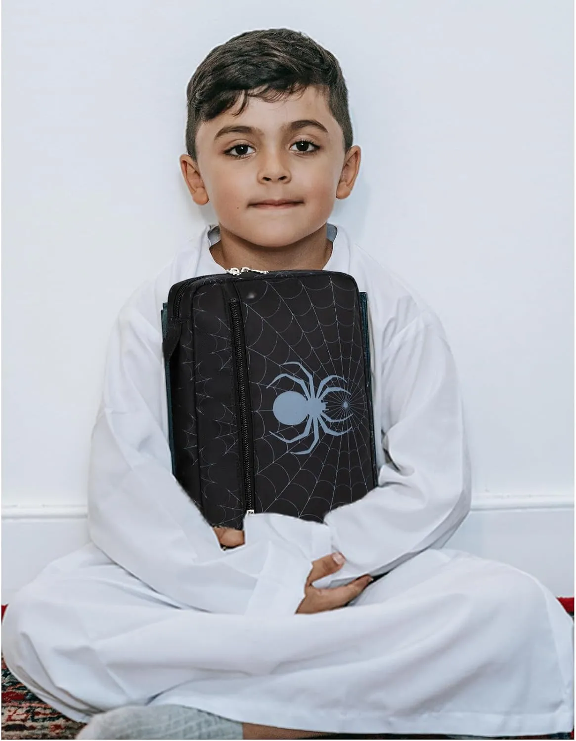 Octsky Boys Bible Cover, Carrying Book Case Church Bag Bible Protective with Handle and Zippered Pocket, Spider Black