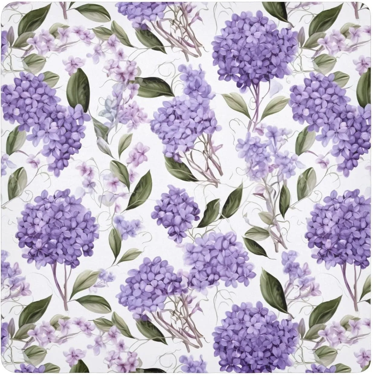 ODAWA Self-adhesive Magic Cloth 17.7 In, Floral Lilacs Purple Changeable Capacity Cosmetic Bag for Camera Lens
