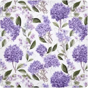 ODAWA Self-adhesive Magic Cloth 17.7 In, Floral Lilacs Purple Changeable Capacity Cosmetic Bag for Camera Lens