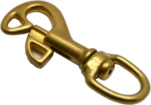 Okones Pack of 4Pcs,1'' Inner Width,3-1/2'' Overall Length,Heavy Duty Solid Brass Swivel Eye Lobster Clasp Bolt Snap Hook for Straps Bags Belting Outdoors Tents Pet (1''Inner×3-1/2'' OAL, BRA0063)