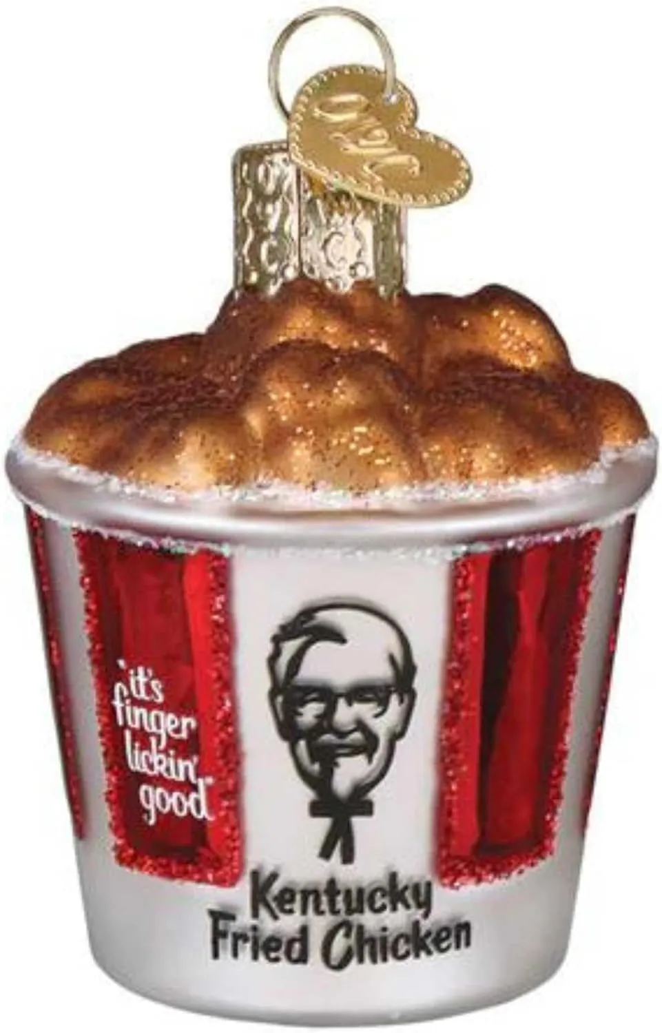 Old World Christmas KFC Bucket of Chicken Glass Hanging Ornament