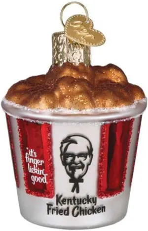 Old World Christmas KFC Bucket of Chicken Glass Hanging Ornament