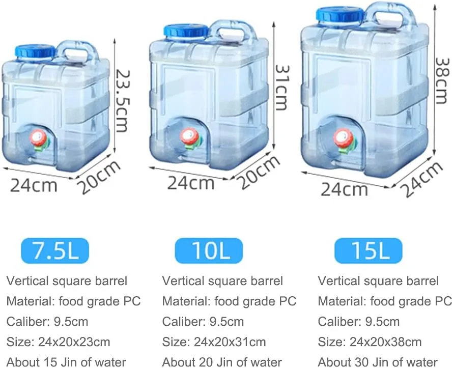 Orgonite Portable Camping Water Tank with Faucet - BPA Free Emergency Water Storage for Outdoor Camping Hiking