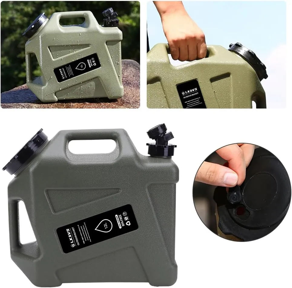 Orgonite Water Storage Containers, Camping Water Container, Portable Water Tank with Faucet Camping Bucket with Tap Water Jug with Spigot BPA Free Emergency Water Storage for Outdoor Camping Hiking