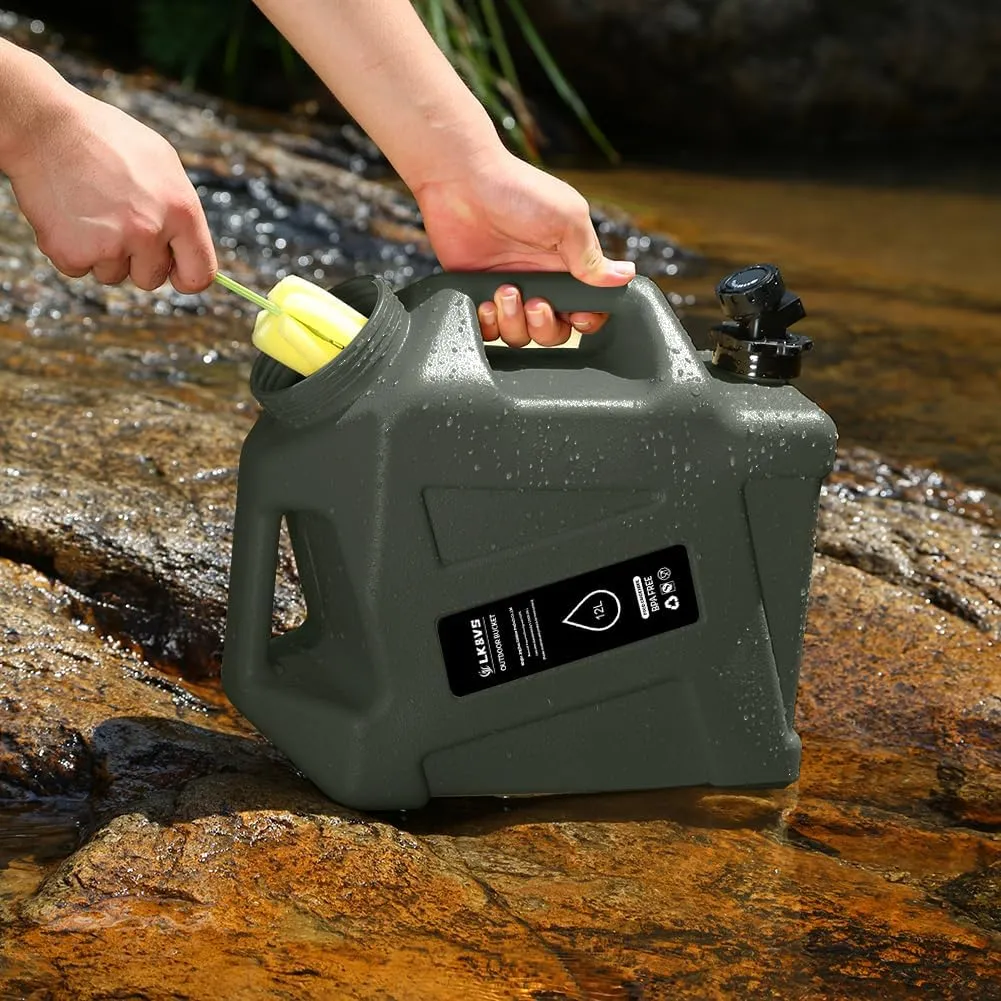 Orgonite Water Storage Containers, Camping Water Container, Portable Water Tank with Faucet Camping Bucket with Tap Water Jug with Spigot BPA Free Emergency Water Storage for Outdoor Camping Hiking