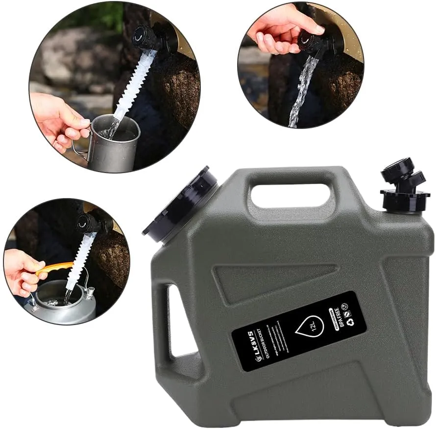 Orgonite Water Storage Containers, Camping Water Container, Portable Water Tank with Faucet Camping Bucket with Tap Water Jug with Spigot BPA Free Emergency Water Storage for Outdoor Camping Hiking