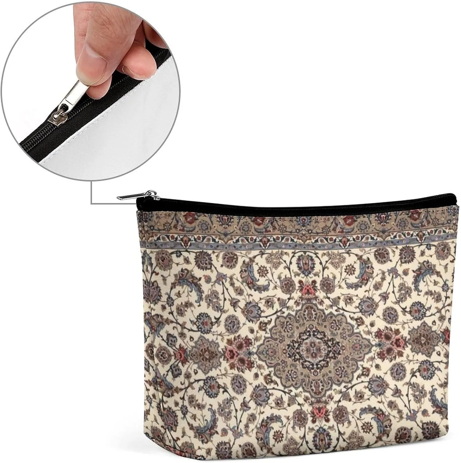 Oriental Floral Persian Multi Functional Large Space Portable Makeup Bag