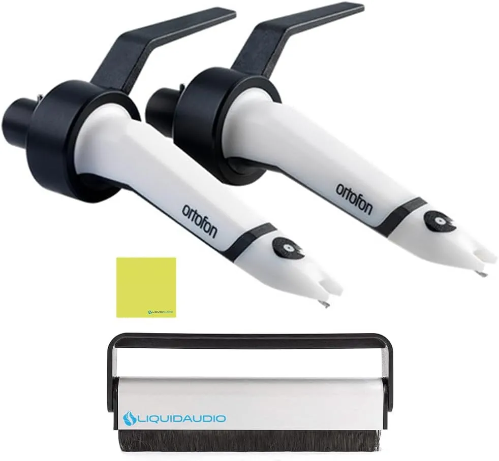 Ortofon Concorde MkII Scratch CC Twin Cartridges & Styli with Flight Case Bundle with Liquid Audio Carbon Fiber Record Brush and Instrument Polishing Cloth